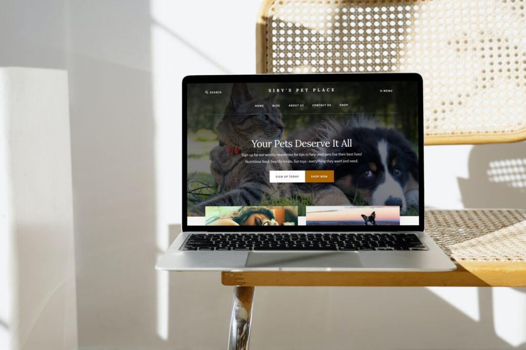 Mockup of Siby's Pet Place